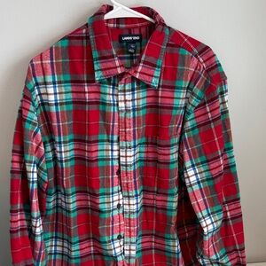 Lands' End Men's Multicolor Plaid Button Down Shirt